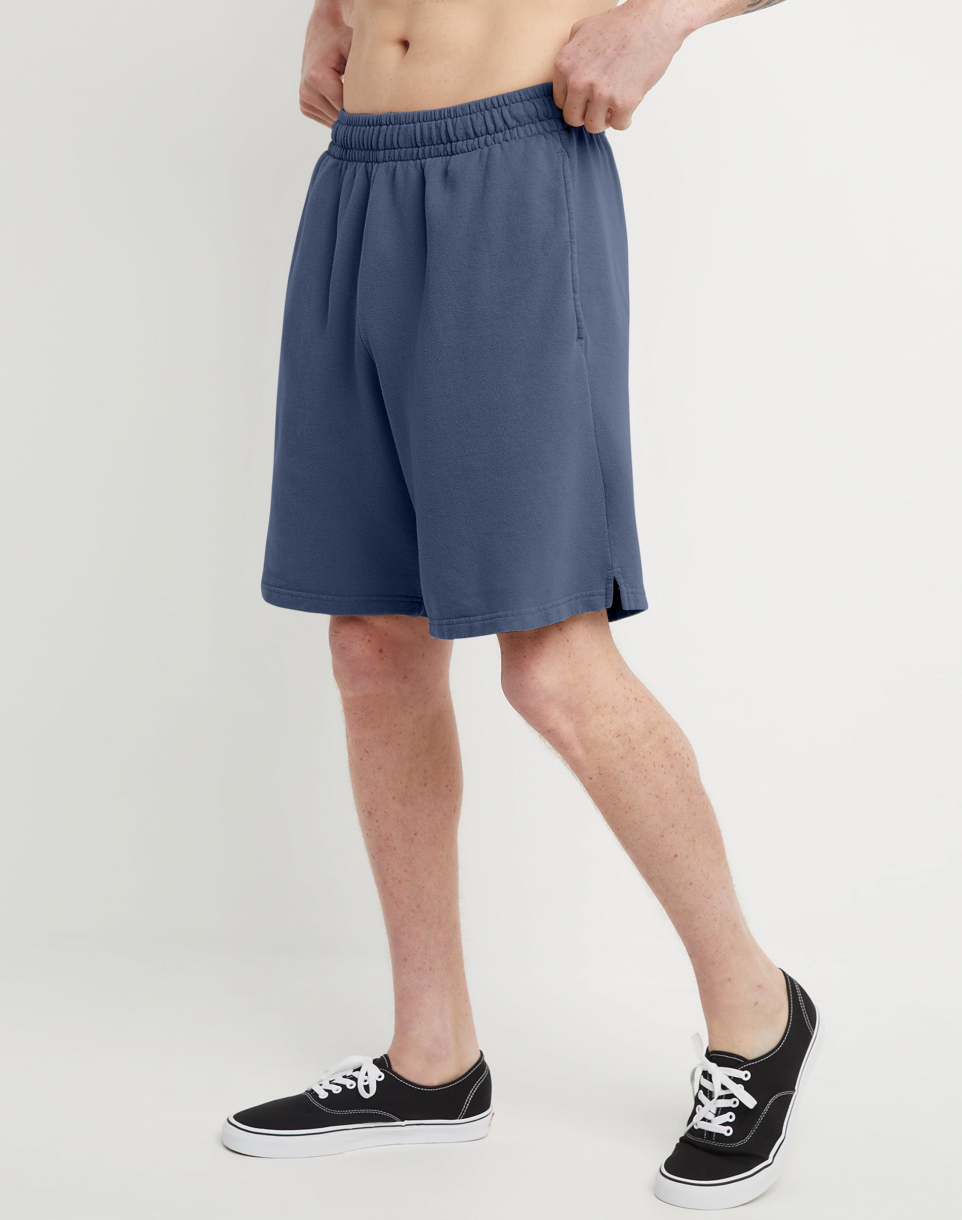 Hanes Sweat Shorts Men's Garment Dyed Midweight Elastic Waist Drawcord 8 inseam