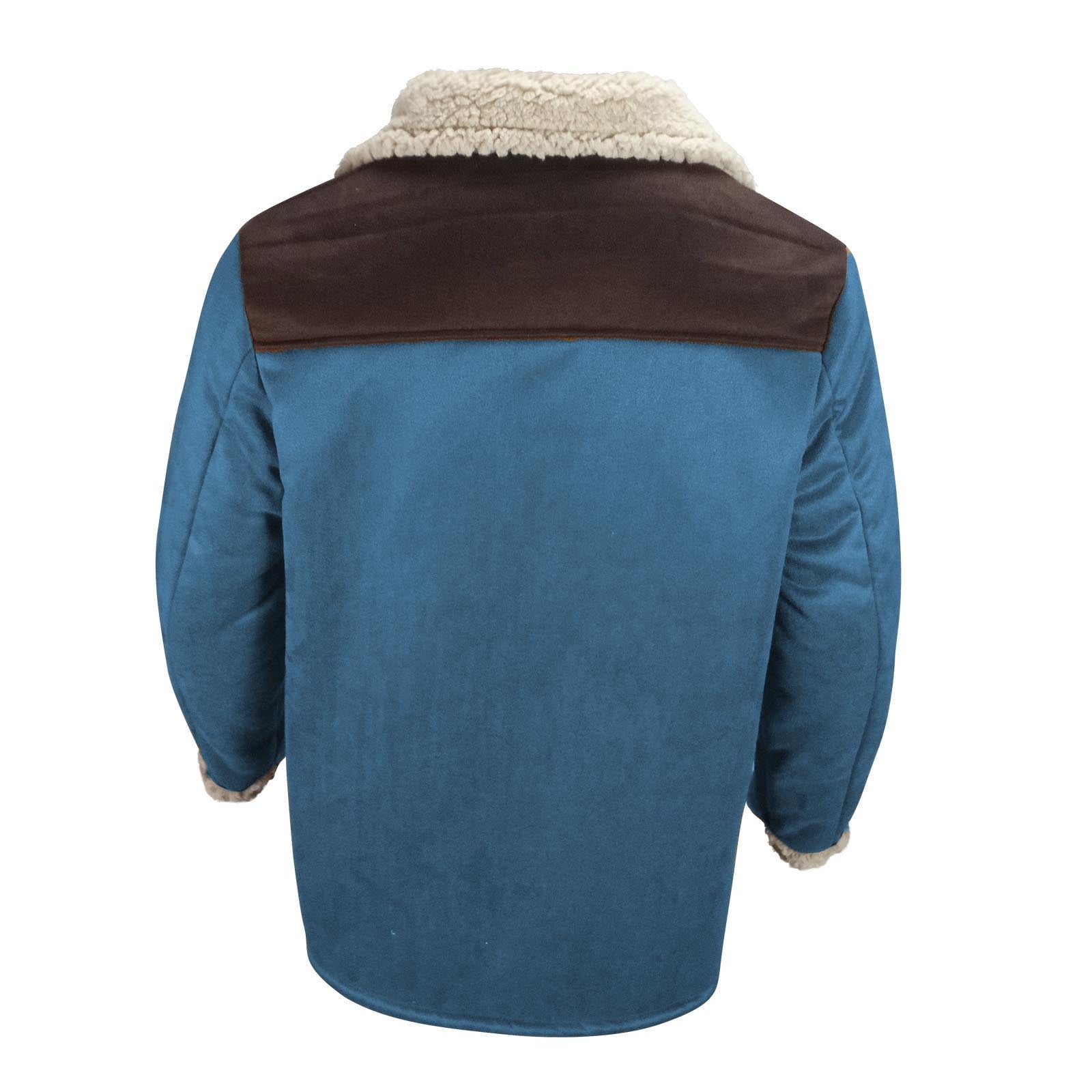AnuYalue Mens Suede Jacket Fleece Lined Vintage Plush Western Hunting Coat Winter Fleece Long Jackets Distressed Faux Leather Motorcycle Jackets
