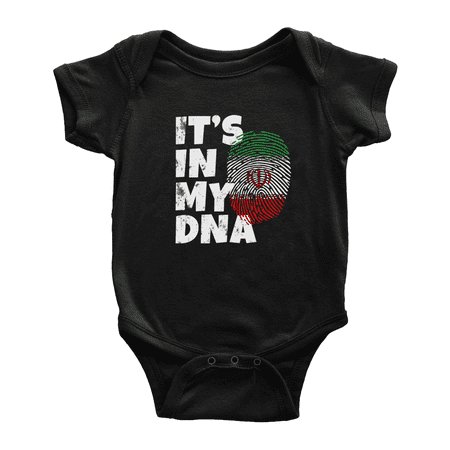 

It s In My DNA Iranian Flag Country Pride Cute Baby Bodysuit Baby Clothes (Black 6-12 Months)