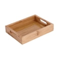 thumbnail image 1 of Bandeja rectangular de bambú para servir, bandeja portátil práctica para comida, bandeja para comida, bandeja para comida, frutas, bocadillos,, 1 of 9