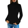thumbnail image 1 of Suéter de cuello alto de punto cable ligero para mujer (L), 1 of 4