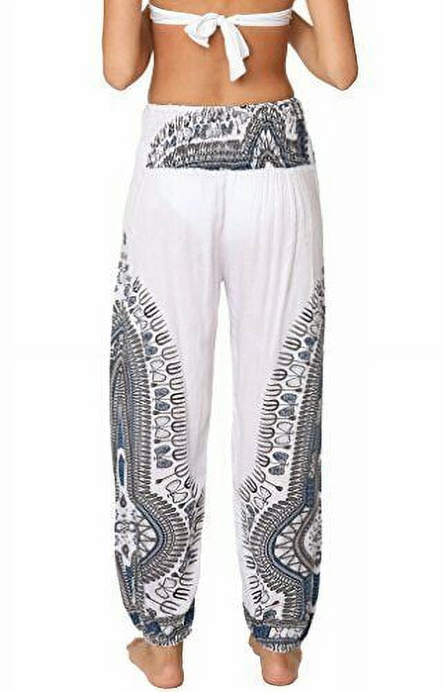 Harem Pants Elastic Waist With Elephant Print And Single Pocket, Boho Pants  Hippie Style Yoga Comfort Bohemian 100% Rayon - VTrendz