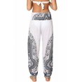thumbnail image 3 of INGEAR Women’s Smocked Boho Harem Pants, Hippie Gypsy Print Yoga Trousers, 3 of 10