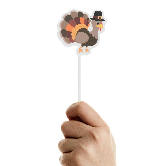 DINHEAROM Assorted Color Turkey Cake Toppers for Cake Decoration 30Pcs 1.8X1.6X0.04In