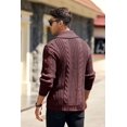 thumbnail image 3 of LAICAIW Mens Cable Knit Cardigan Sweater Shawl Collar Loose Fit Long Sleeve Casual Cardigans, 3 of 5