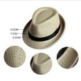 thumbnail image 2 of Women Adjustable Men Summer Beach Hats Wide Brim Shade Sun Caps Straw Hat Fedoras Weave DARK COFFEE, 2 of 7