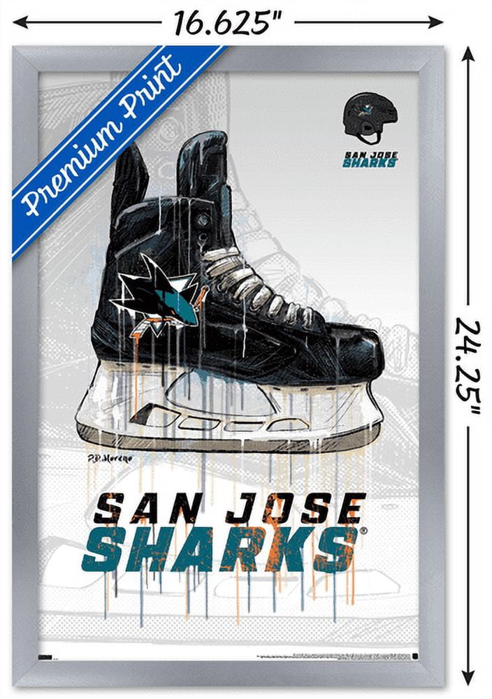 NHL San Jose Sharks - Drip Skate 21 Wall Poster, 14.725" x 22.375", Framed