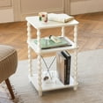 thumbnail image 3 of End Table, Small Side Table with 3 Tier Open Shelf, Modern NightStand Bedside Table for Living Room, Bedroom, Office and Small Spaces (White), 3 of 7