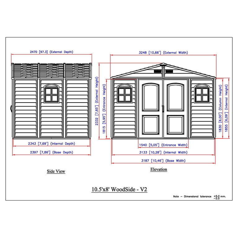 Duramax 10x8' Woodside Plus Vinyl Shed, All Weather Durable