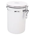 thumbnail image 3 of Stainless Steel Coffee Canister with Spoon - Airtight Food Storage Container for Beans, Tea, Nuts (White, 1.8L), 3 of 11