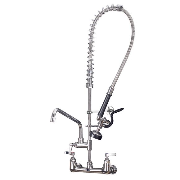 Bestjeef Grifo Para Fregadero Comercial Con Rociador Grifo Comercial De 36 Pulgadas Rociador De Enjuague Previo Centro De Montaje En Pared De 8 Pulgadas Con Boquilla Adicional De 12 Pulgadas