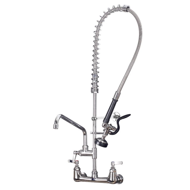 Bestjeef Grifo Para Fregadero Comercial Con Rociador Grifo Comercial De 36 Pulgadas Rociador De Enjuague Previo Centro De Montaje En Pared De 8 Pulgadas Con Boquilla Adicional De 12 Pulgadas