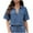 Blue, variant on Short Sleeve Shirts for Women, Women's Dressy Lapel V Neck Denim Blouse, Loose Pullover Short Sleeve Casual Cropped Going Out Tops Spring 2026
