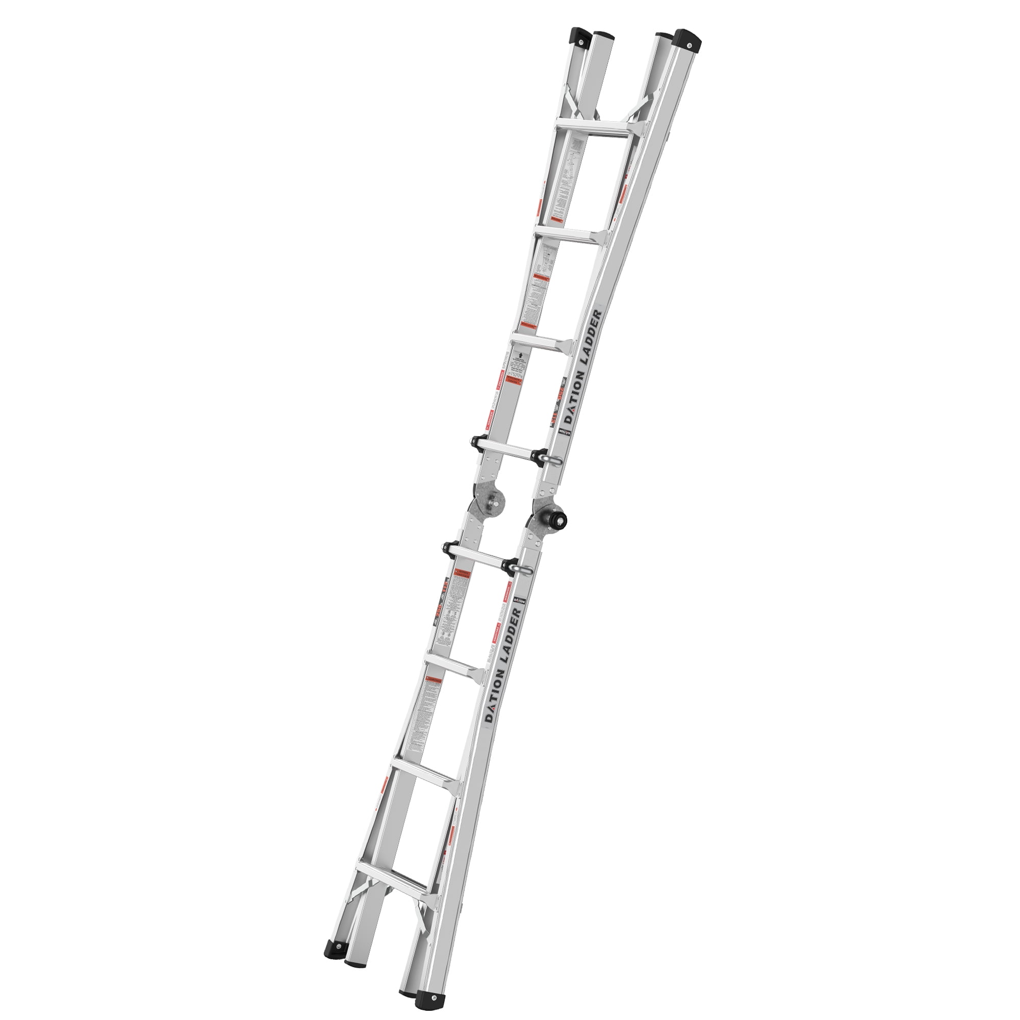 Kadyn Aluminum Retractable Step Stool, Silver Modern Multi-Use Ladder, Extension Telescoping Multi-Position Ladders for Home.