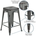 thumbnail image 6 of Merrick Lane Lightweight Modern Backless Counter Height Stool, Silver Gray (Set of 2), 6 of 13