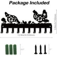 thumbnail image 3 of Chieken Flower Key Hook Lawn Chickens Key Hlder with 10 Hooks Decorative Key Rack Organizer Wall Mounted Rack Hooks Personalized Key Hanger for Kitchen Farmhouse Wall Front Door Black, 3 of 8