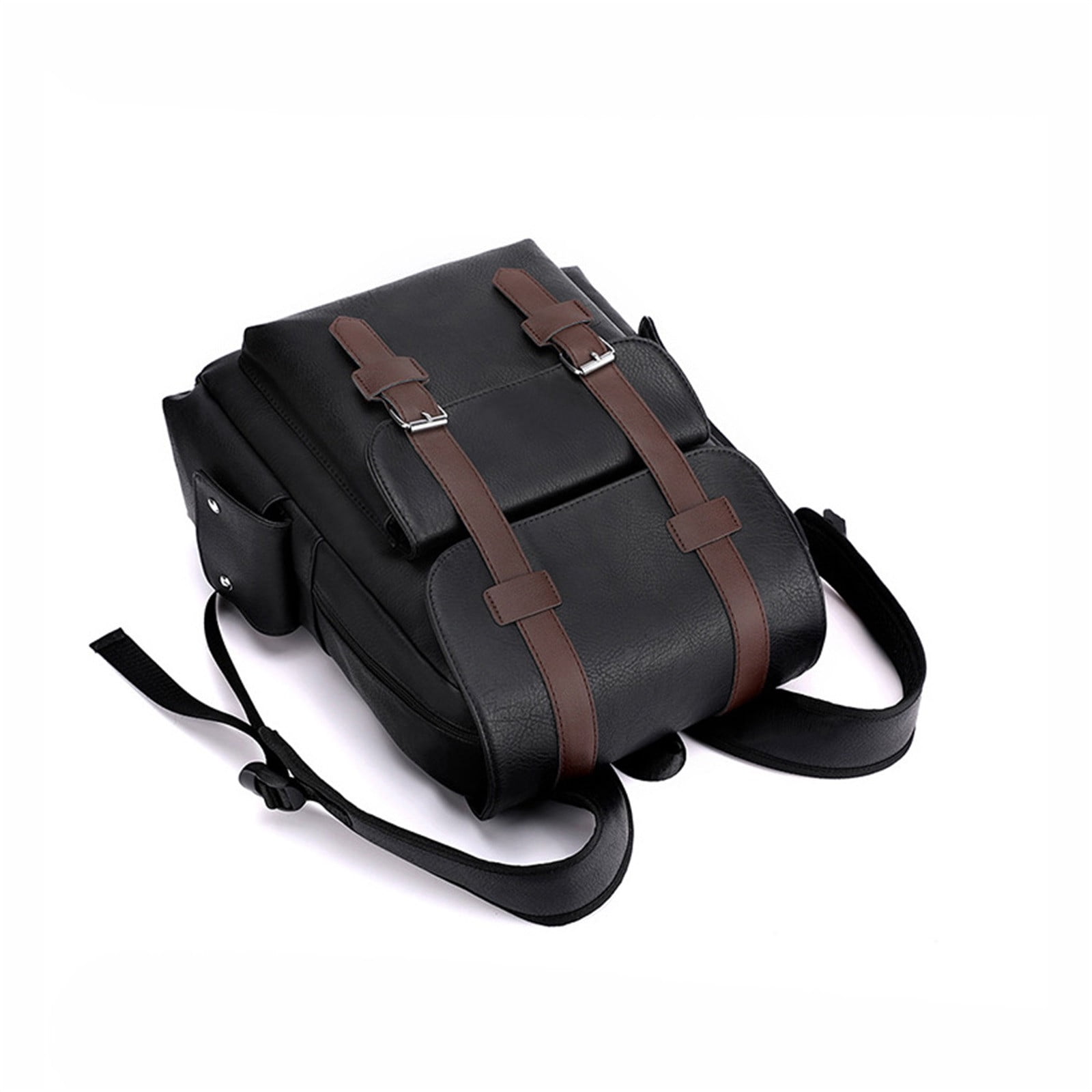 TACILIP Storage Bag, Leather Laptop Backpack for Men, Work Business Travel Office Backpack College Bookbag, Casual Computer Backpack Fits Notebook 15.6 Inch, Organizer