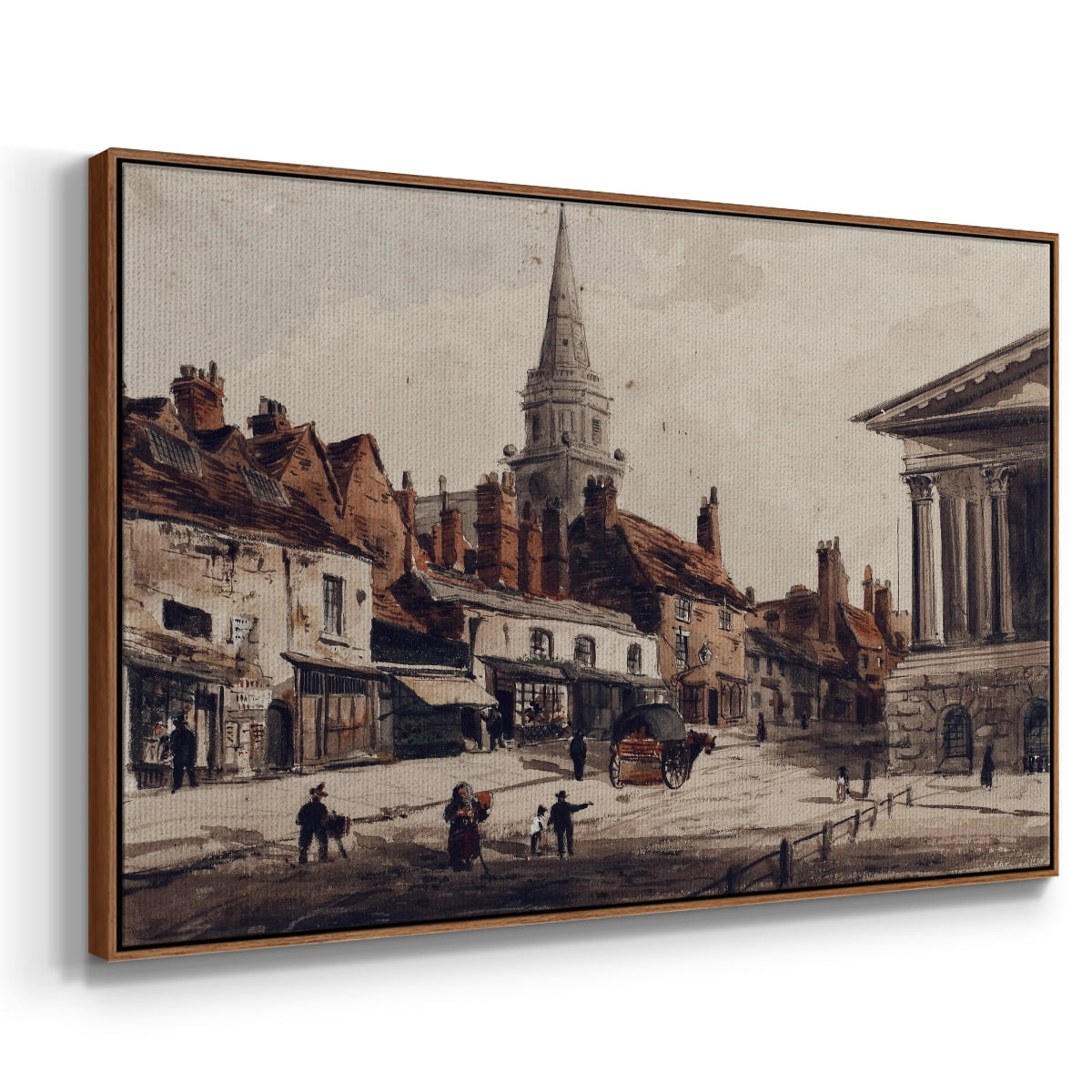 Vintage Landscape-CCXXXIV By Wexford Home Framed in Walnut Wood Gallery Wrapped Canvas 17 in. x 25 in.