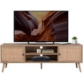 thumbnail image 1 of TOPLIVING Centro de Entretenimiento para TV Diseño Moderno Ratán Natural, Mueble de TV con Espacios Almacenamiento y Puertas Ratán Vintage Color Beige, 1 of 14