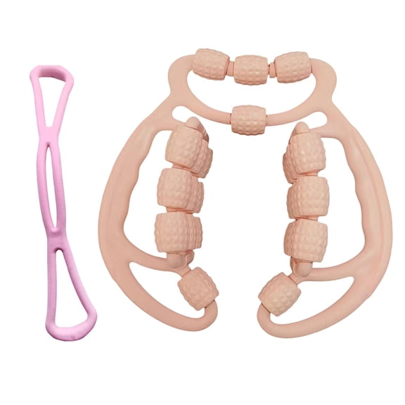 Kuntesetty 24 Wheel Fascia Muscle Relax Roller Deep Tissue Massage Tool for Workout Arm Pink