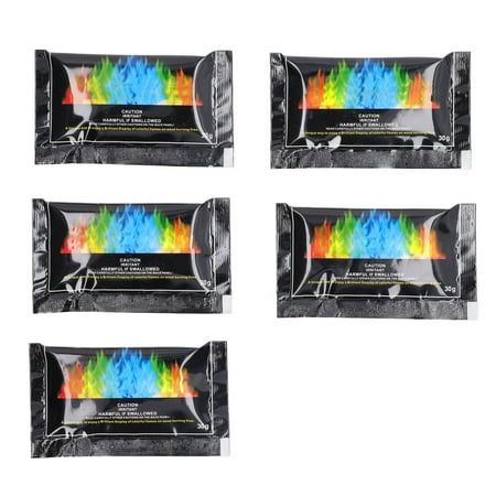 

price crash 5PCS Flames Cosmic Fire Color Packets Long Lasting Pulsating Flame Color Changer Powder for Indoor Outdoor 30g