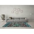 thumbnail image 3 of Ahgly Company Indoor Round Abstract Light Blue Modern Area Rugs, 6' Round, 3 of 4