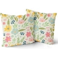 thumbnail image 2 of Spring Floral Pillow Covers 20x20 Set of 2 Cute Watercolor Yellow Pink Blue Flower Leaf Print Decorative Throw Pillows Spring Rustic Farmhouse Cushion Case Decor for Couch Sofa Bed, 2 of 6