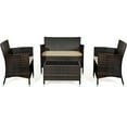 thumbnail image 4 of Patiojoy 4 PCS Patio Rattan Wicker Furniture Set Outdoor with Cushions, 4 of 7