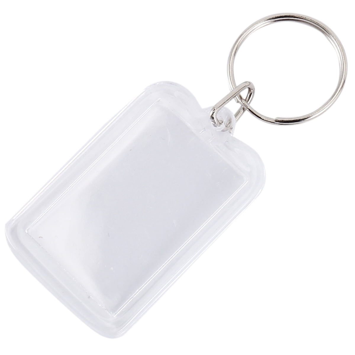 Ikoopy 100pcs Blank Photo Keyrings Acrylic Blank Picture Insert Keychain Double Sided Clear Key Ring Photo Holder with Split Ring for Crafting Gifts for Family Friends