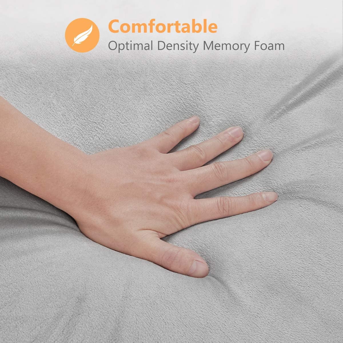 OasisSpace Bed Wedge Pillow, Memory Foam Pillow for Back, Leg and Knee Pain Relief, Adjustable Pillows with Washable Cover,Grey