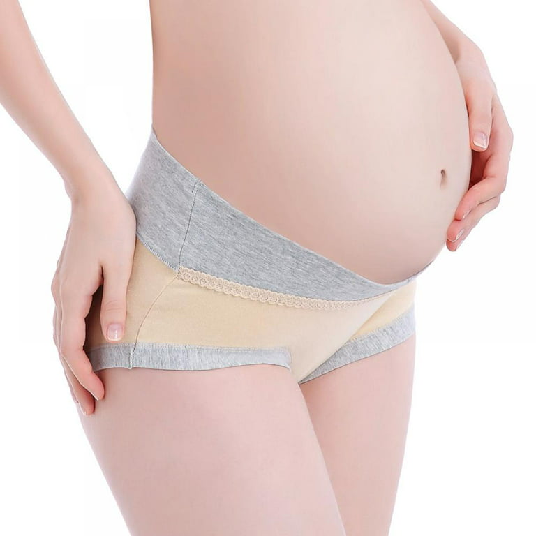 Miyanuby Women's Cotton Maternity Seamless Pregnancy Low Waist