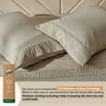 thumbnail image 6 of 4 Pcs Cooling Bed Sheets Set with 16" Deep Pocket, Luxury Soft King Sheets, Ivory, 6 of 9