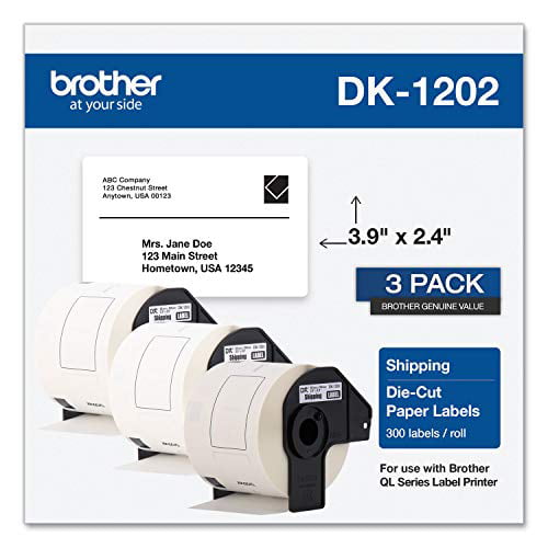 4/" x 2/" Non-OEM Fits BROTHER DK-1240 Labels - 36 FRAME Rolls of 600 + 1