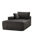 thumbnail image 3 of LUMIHO Chaise Lounge with Left Armrest, Comfy Corduroy Upholstered Sofa Bed Chair, No Assembly Required Modern Upholstered Lounge Chair for Bedroom, Living Room and Office,Gray, 3 of 4