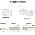 thumbnail image 6 of 3 Pcs Burgundy Sofa Daybed Cover Set Twin Size Daybed Bedding Double Sided Bed Set All Season Cozy Bedding Solid Color Classic Design Daybed Quilt Set with Matching Shams,39"x75", 6 of 8