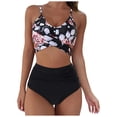 thumbnail image 2 of Dihao Two Piece Bikini for Women Clearance Plus Size Women Summer Vintage Swimsuit Printed Wrap Cutout Bikini Sets Swimwear Push Up High Waist Bikini, 2 of 6