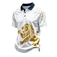 thumbnail image 3 of 2026 Soccer Cup Jersey for Men, Polo Collar Short Sleeve England Cross & Lion Crest Graphic Top - Breathable Fan Shirt for Match Day & Casual Wear Royal Blue S, 3 of 4
