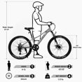 thumbnail image 2 of Meghna 7-Speed Mountain Bike for Girls Boys 24 inch Shimano Kids Bicycle Silver 9-12 Year Child, 2 of 7
