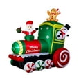 thumbnail image 3 of Tren navideño inflable de 1,8 m con luces, estatua inflable decorativa, tren de Papá iluminado para exteriores, ideal para patio., 3 of 9