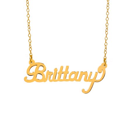 14k Yellow Gold Nameplate Personalized 14K Yellow Gold Over Sterling Silver