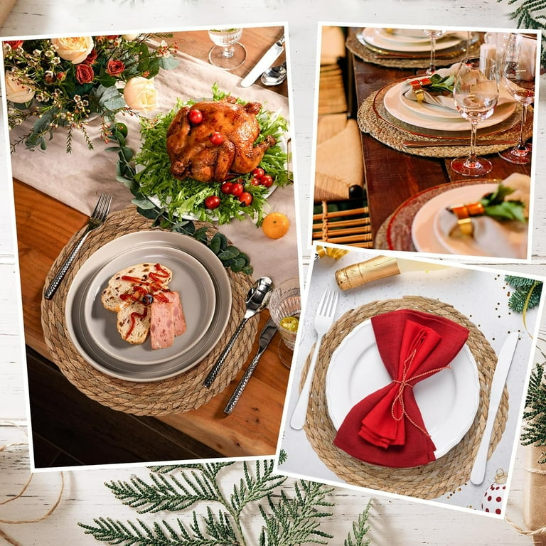 Bevtee Round Woven Water Hyacinth Placemats, Set Of 6 photo 4