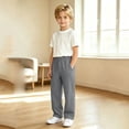 thumbnail image 6 of CONROSES Kids Boys Casual Pants Wide Leg Baggy Pant for Child Solid Elastic Waist Cozy Fall Winter Jogger Trousers with Pockets, 6 of 8