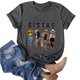 thumbnail image 3 of Pntutb Blusa de manga corta informal con estampado vintage para mujer Pntutb Pntutb-3572, 3 of 9