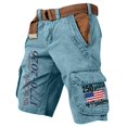 thumbnail image 2 of Men's Patriotic Tactical Cargo Shorts USA Flag Print Loose Fit Outdoor Work Short with Pockets, 2 of 4