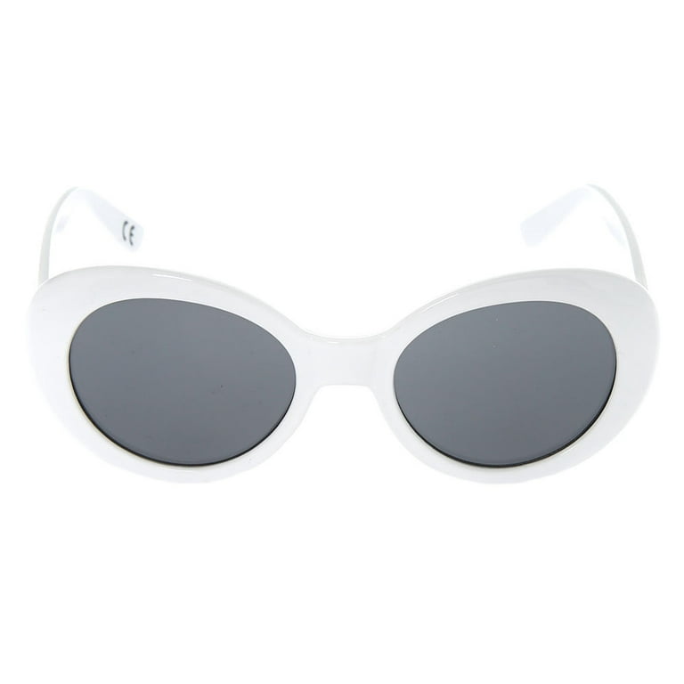 Claire's Teen Girls' Round Mod Sunglasses, White, 36697 