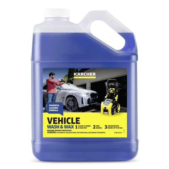 Karcher Pressure Washer Detergent, Vehicle Wash & Wax, Cars, Bicycles, Boats and other Vehicles- 1 Gallon