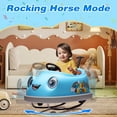 thumbnail image 6 of Kids Bumper Car 12V Ride on Toy for 3-5 Years Old with Pushrod and Dinner Plate, USB, Music, Rocking Horse Mode, Anti-Collision Bumper Car Ride on, Blue, 6 of 11