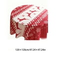 thumbnail image 3 of Christmas Tablecloth Red White Checkered, Retro Holiday Dining Table Cover for Kitchen Decor, Water Repellent Party Photo Backdrop Cloth(C), 3 of 6