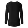 thumbnail image 4 of MHFRRA Camiseta Informal de Manga Larga con Cuello En V y Estampado Canadiense para Mujer Negro, 4 of 4