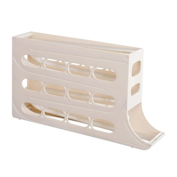GUOOL Refrigerator Rolling Egg Dispenser Egg Holder for Countertop Cabinet Kitchen White